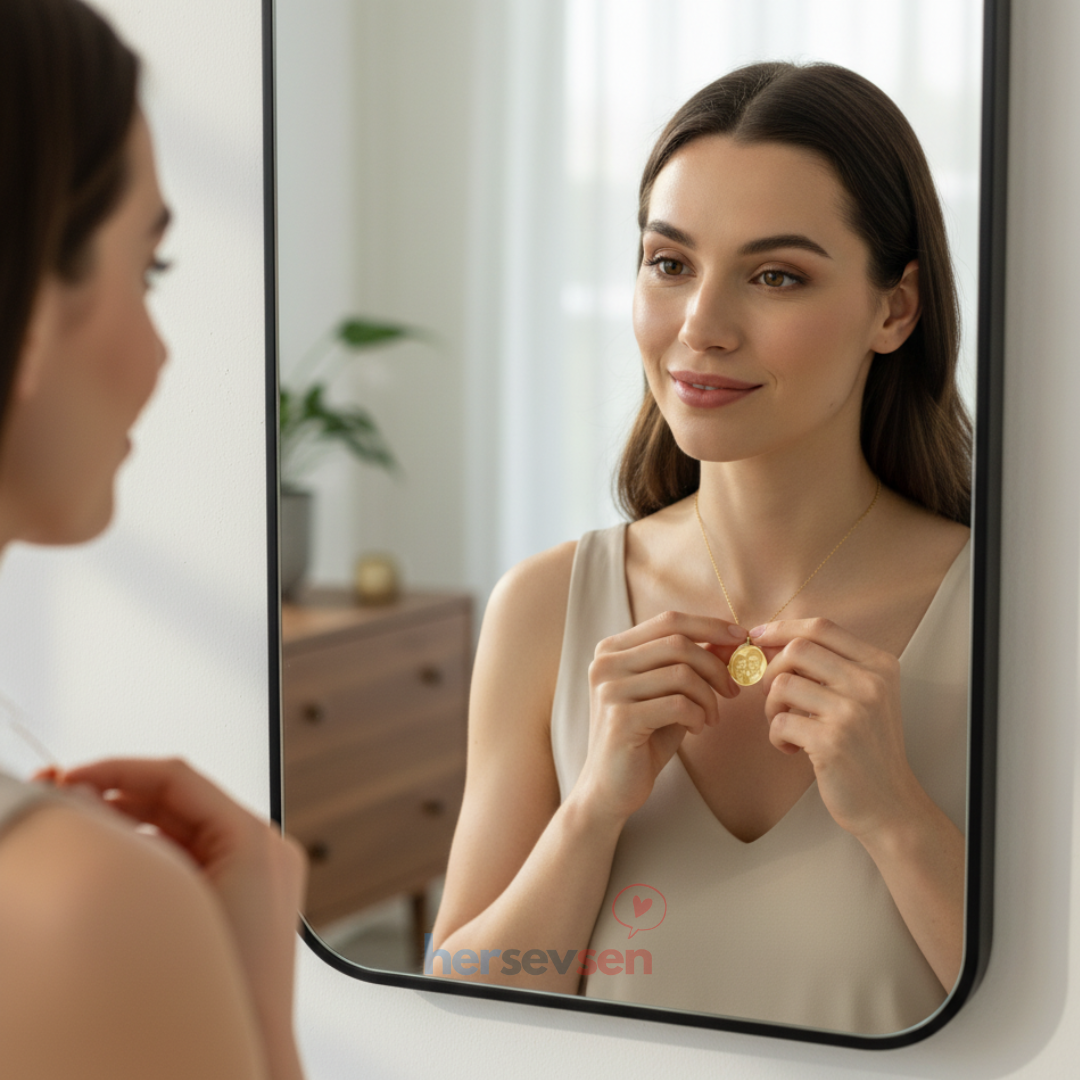 Kişiye Özel Lazer Çizim Fotoğraflı Kolye