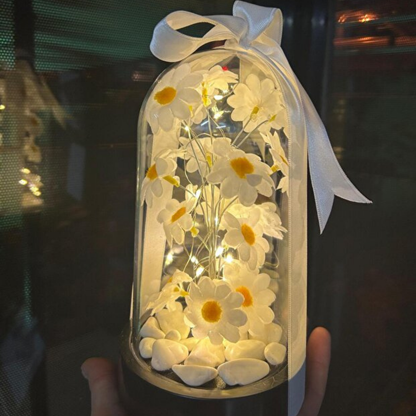 Led Işıklı Papatya Fanusu