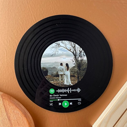 Kişiye Özel Spotify Barkodlu Siyah Plak